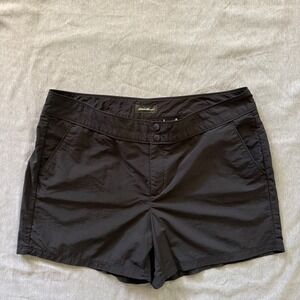 Eddie Bauer Shorts 100% Nylon Utility Outdoor Casual Black Size 16